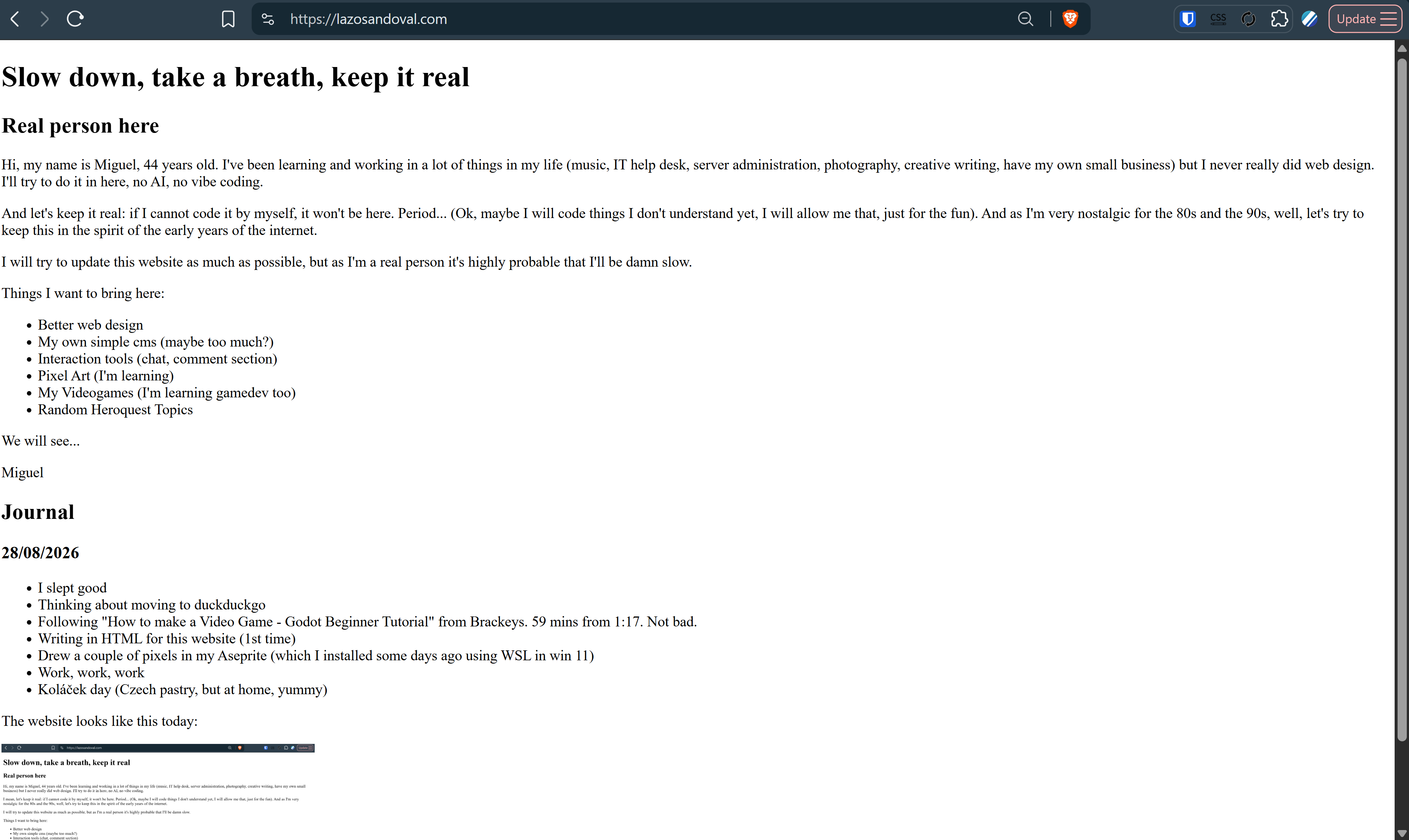 website screenshot on 28th august 2026